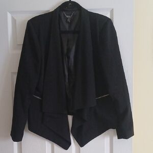 Sleek Black Shawl Collar Blazer
